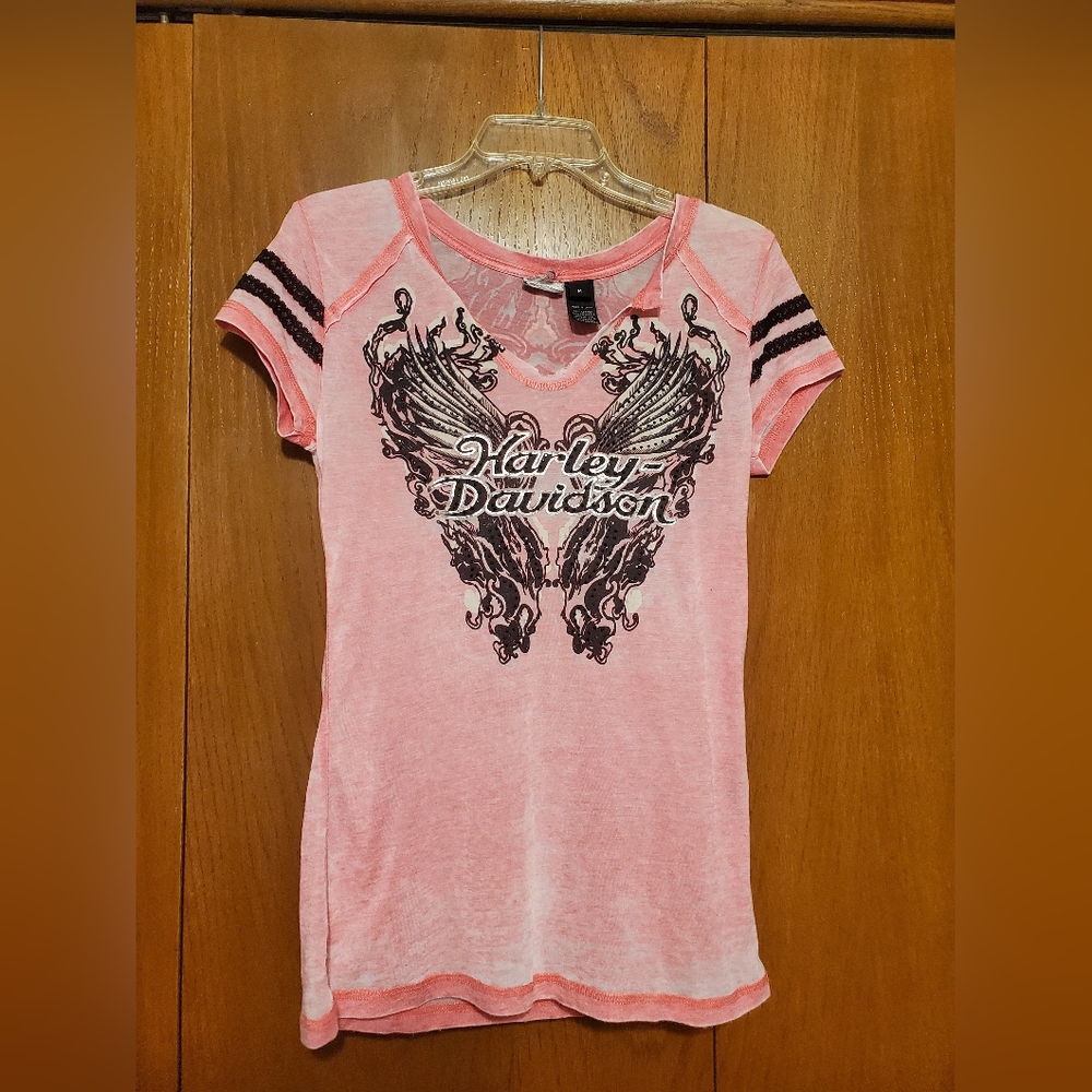 Harley Davidson pink top